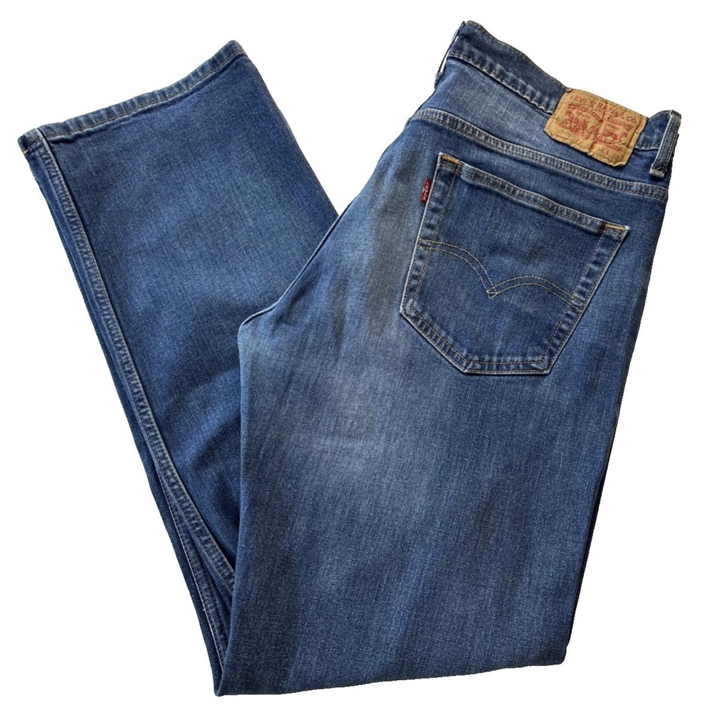 LEVIS 569 Jeans Mens 34x32 (Fit 34x30) Med Wash Blue Denim Straight Leg Relaxed